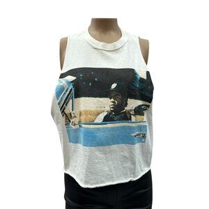 Ice Cube NWA‎ 90's Compton Hip Hop Boxy Crop Tank Top White Womens M